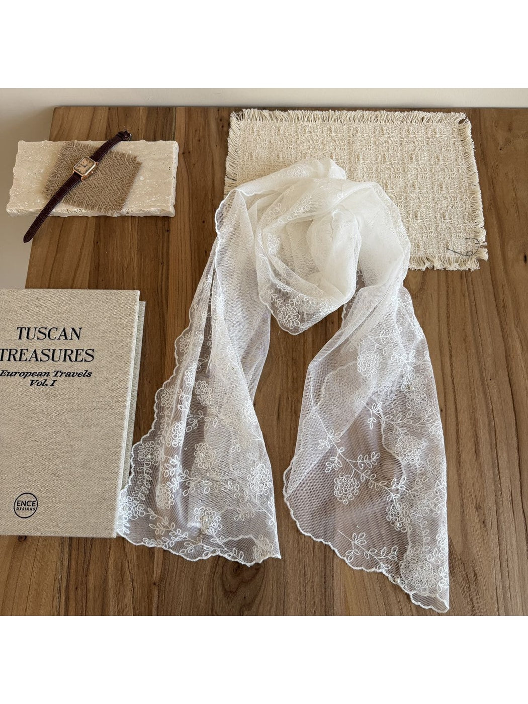 Scarvii - Floral Embroidered Long Fashion Scarf