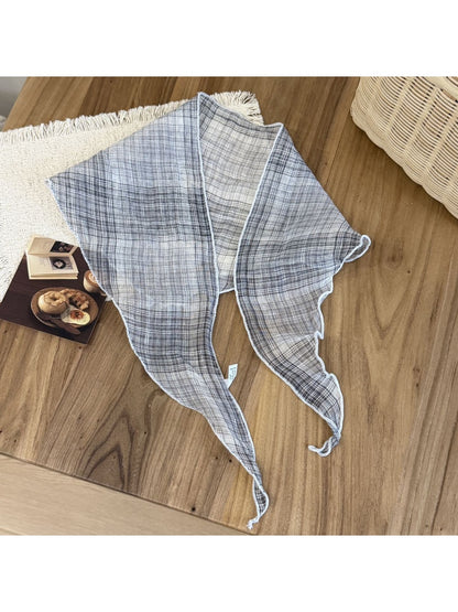 Scarvii Rolled Edge Plaid Triangle Bandana Scarf product image