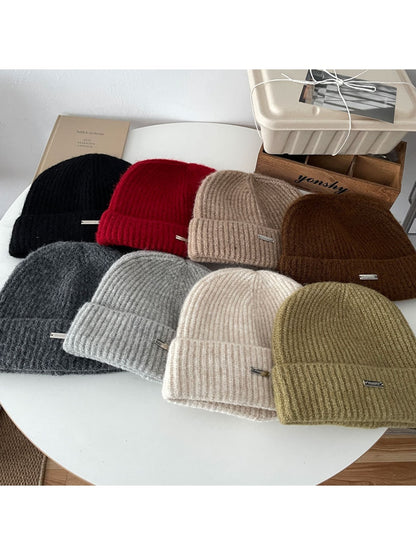 Haila - Clean Ribbed Round Crown Winter Beanie