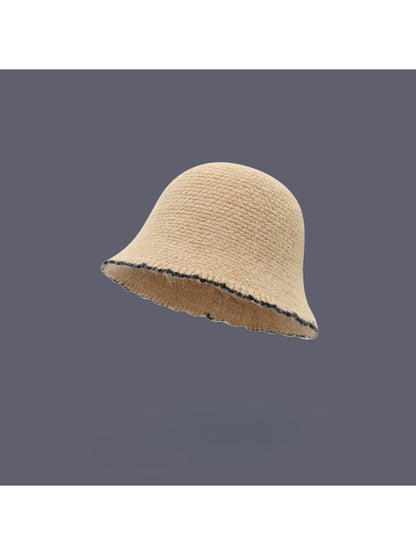 Haila - Contrast Edge Knit Bucket Hat
