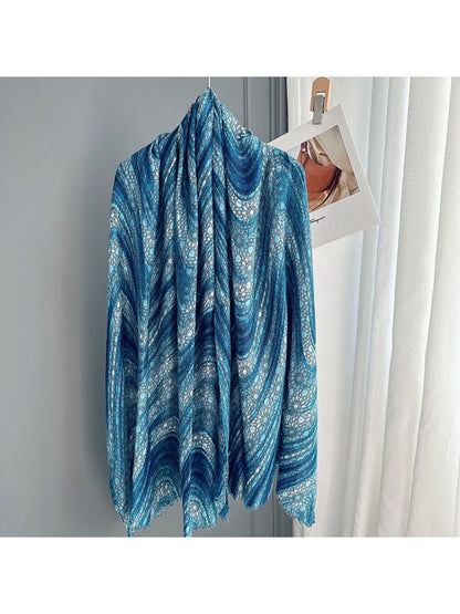 Scarvii - Geometric Gradient Pattern Long Scarf