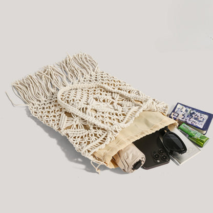 Cosbai - Boho Fringe Crochet Shoulder Bag