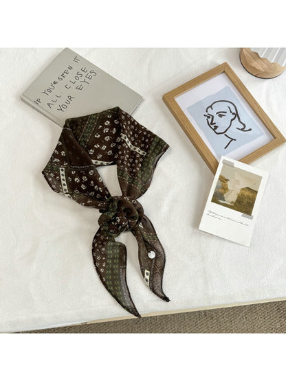 Scarvii - Vintage Style Floral Print Neck Scarf