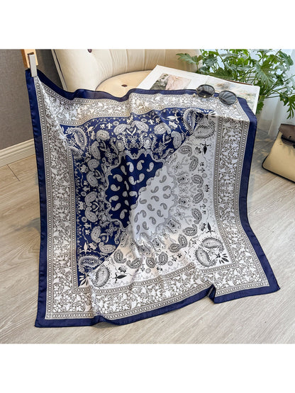 Scarvii - Paisley Panel Border Square Scarf