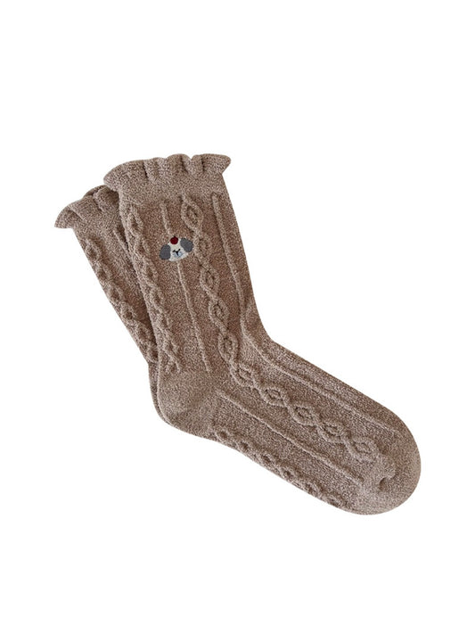 Rufia - Cute Cartoon Coral Fleece Winter Socks