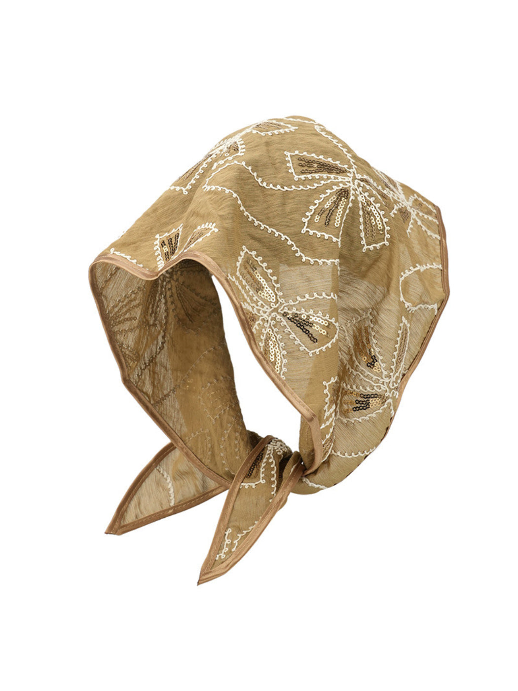 Scarvii - Embroidered Daisy Vine Triangle Scarf