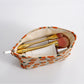 Cosbai - Vintage Floral Print Handheld Makeup Bag