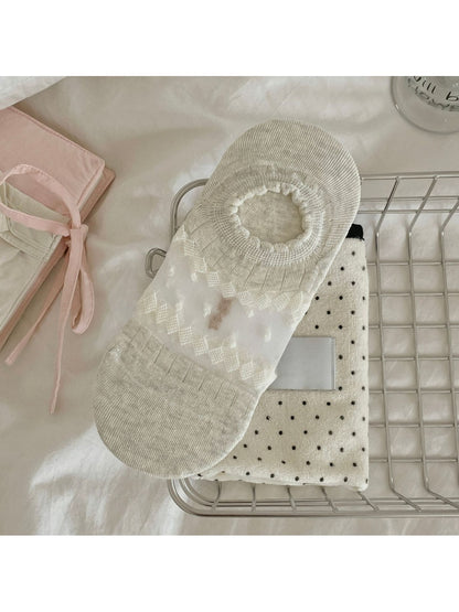Rufia - Minimal Dotted Openwork Low Ankle Socks
