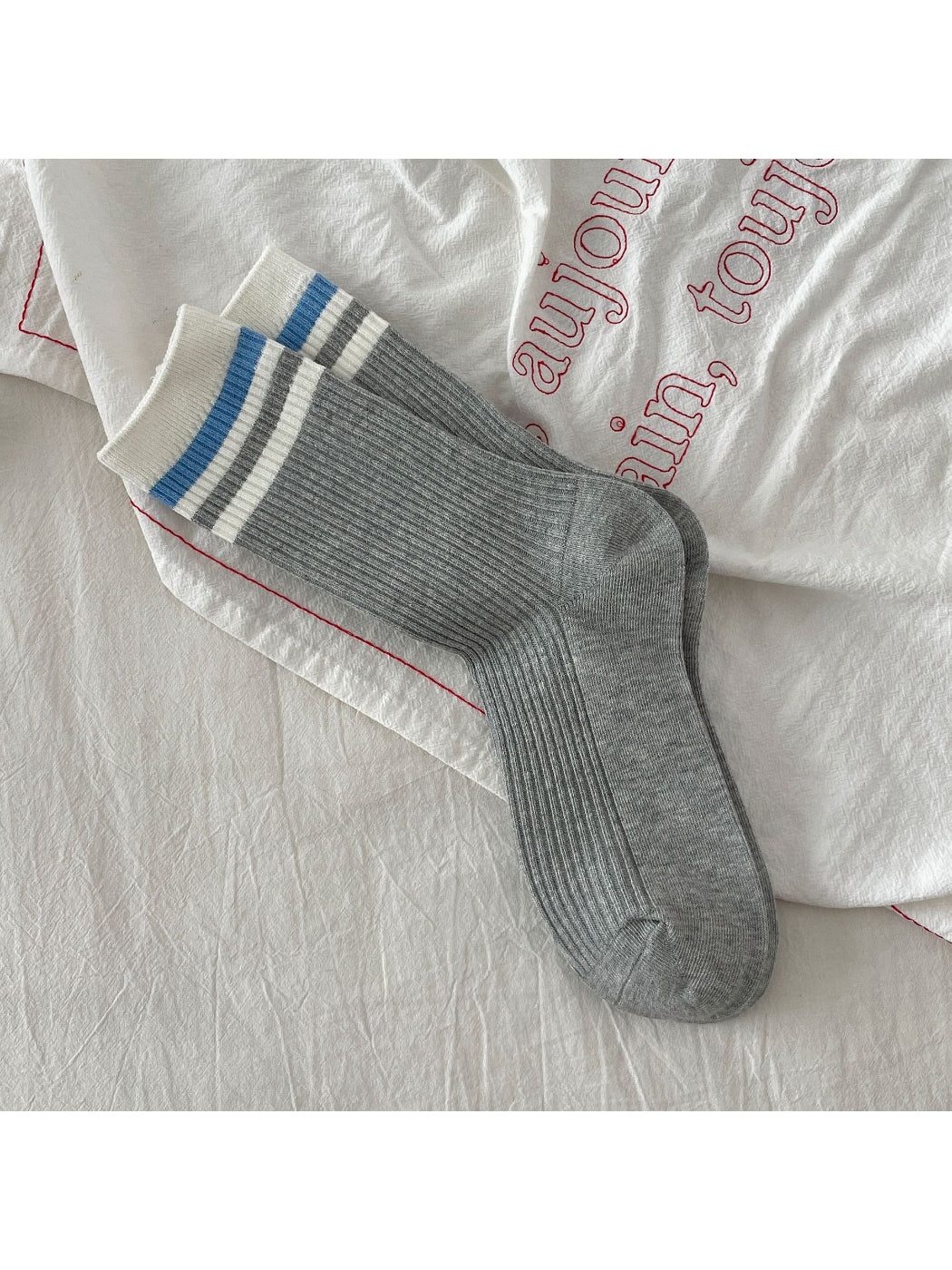 Rufia - Preppy Vintage Stripe Crew Socks