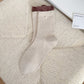 Rufia ribbed crew socks in light pink with ruffle detail on ankle