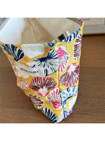 Cosbai - Zippered Cartoon Print Cosmetic Organizer Bag