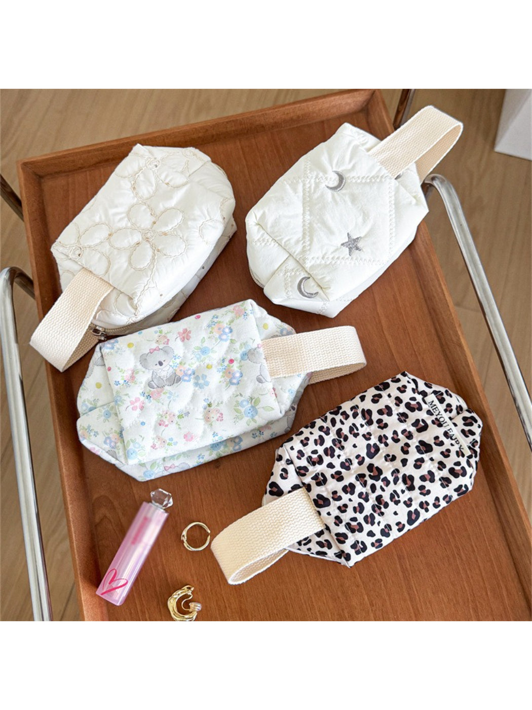 Cosbai soft handle cosmetic bag displayed against a plain background