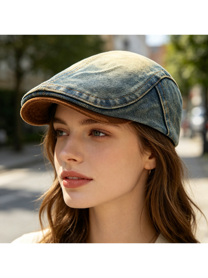 Haila - Vintage Textured Newsboy Cap