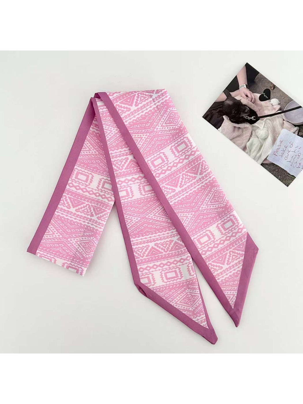 Scarvii Geometric Weave Pattern Skinny Scarf