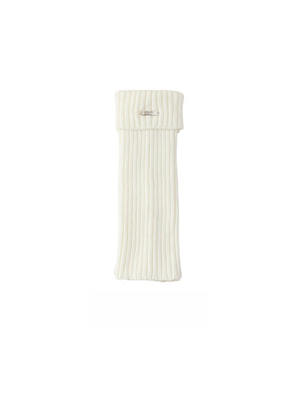 Cozyra - Ribbed Buckle Detail Slouch Leg Warmers