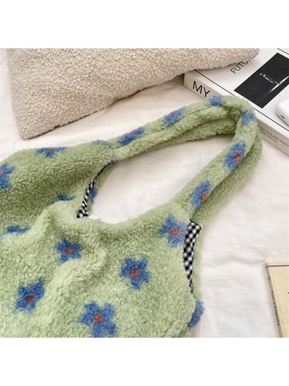 Cosbai - Plush Flower Shoulder Bag