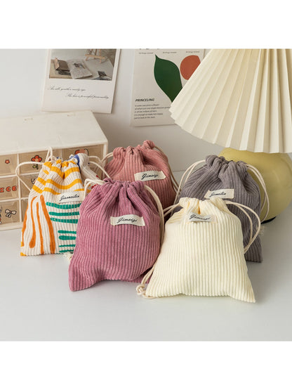 Cosbai - Solid Color Drawstring Coin Pouch Bag
