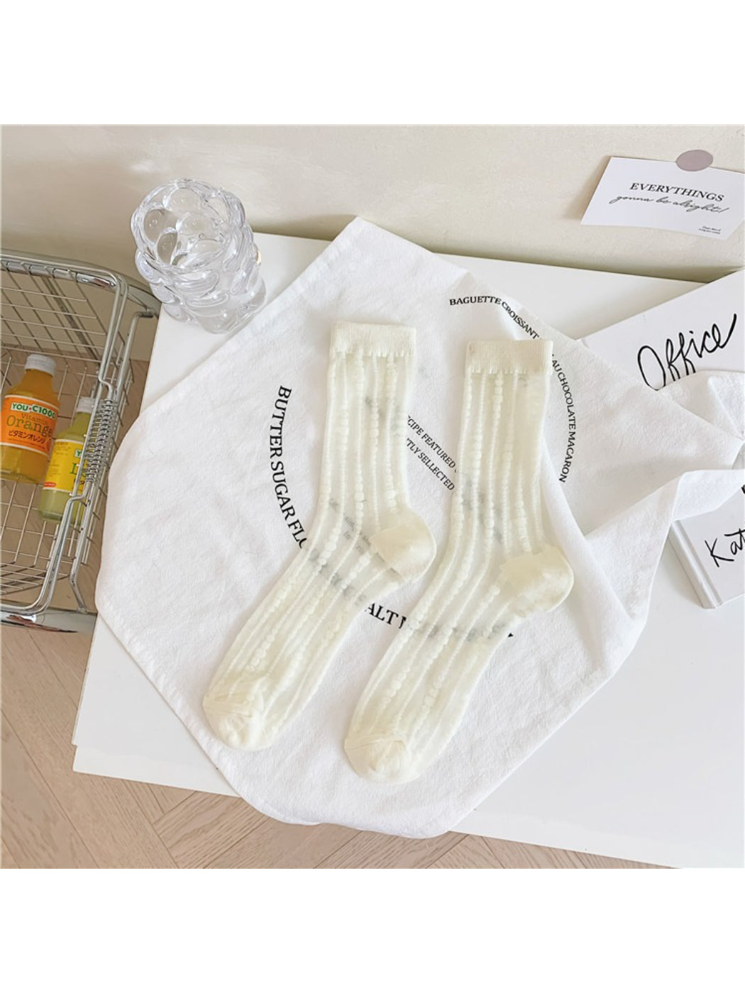 Rufia - Heart Pattern Sheer Socks