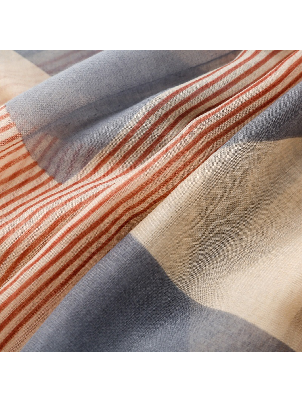 Mocha blue geometric scarf stripe detail