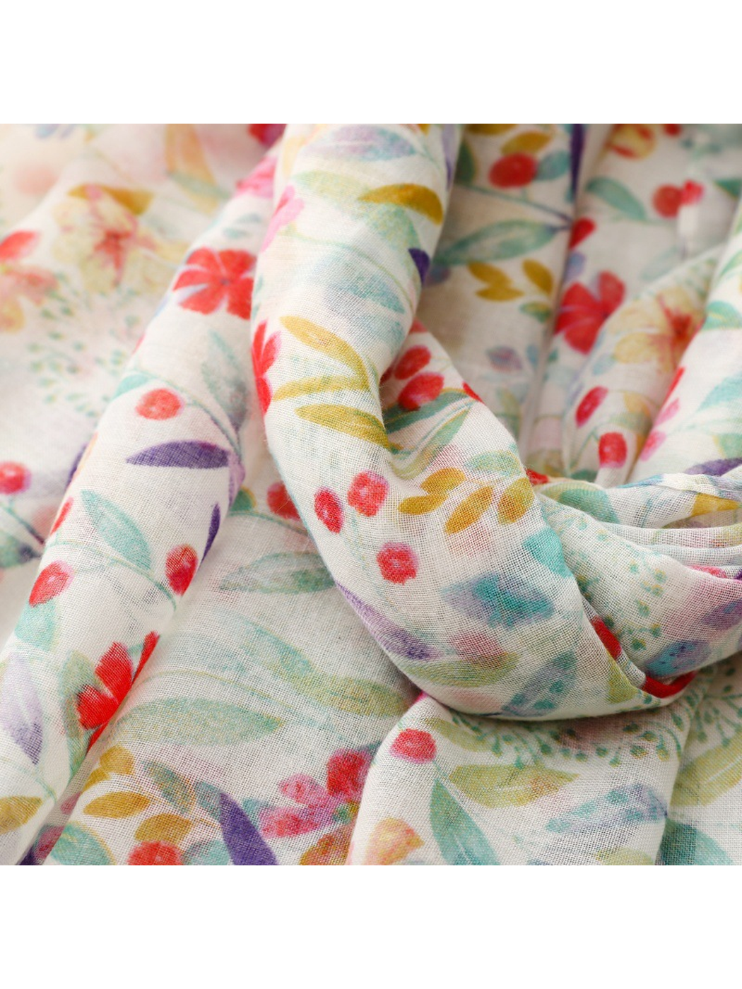Spring meadow floral scarf drape detail