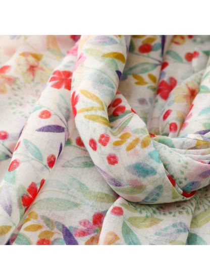 Spring meadow floral scarf drape detail