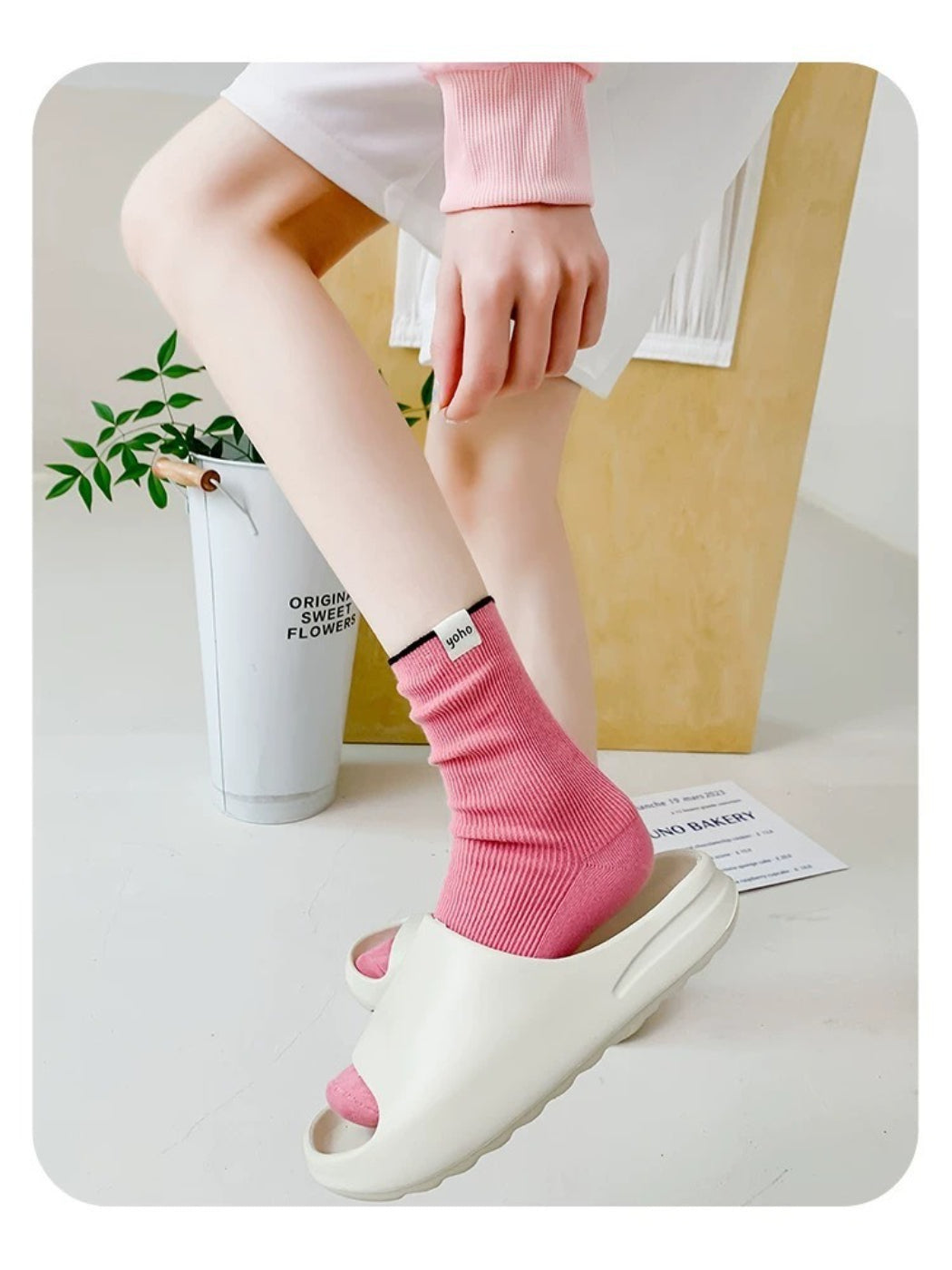 Rufia - Pastel Contrast Ribbed Crew Socks product image 7
