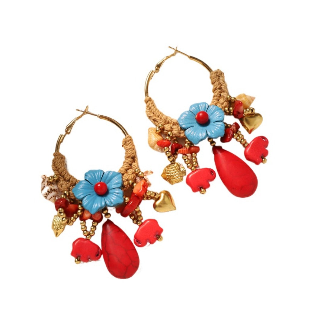 Earwish - Boho Woven Floral Beads Earrings - Sweet & Bold