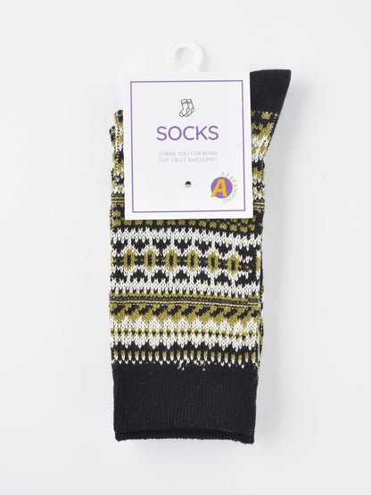 Rufia - Geometric Pattern Autumn Winter Socks