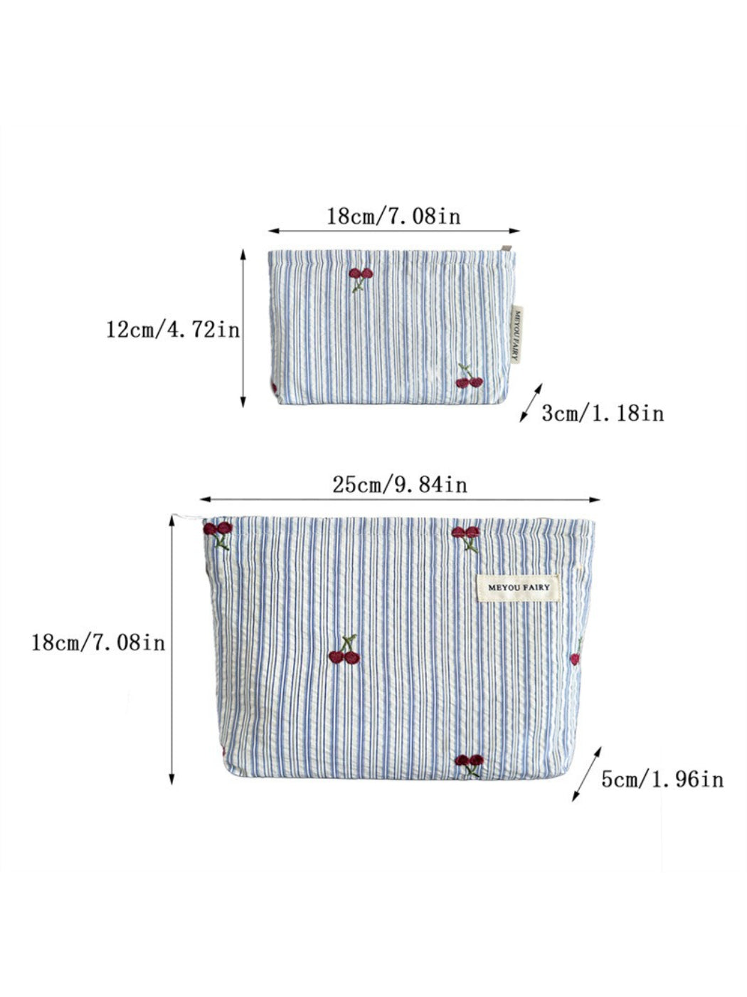 Cosbai - Cherry Embroidered Makeup Pouch - image 8