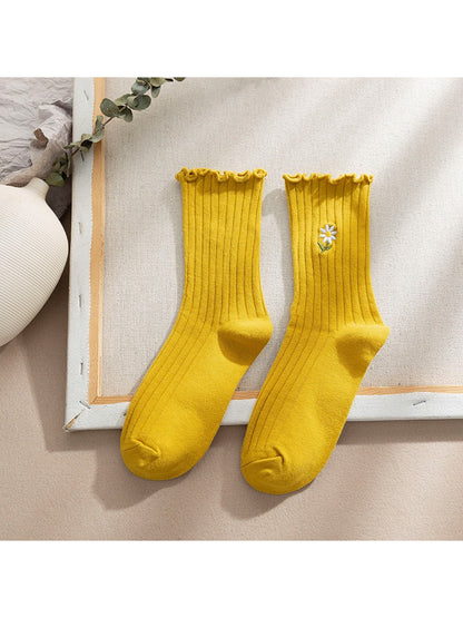 Rufia - Floral Accent Ribbed Crew Socks product image 7