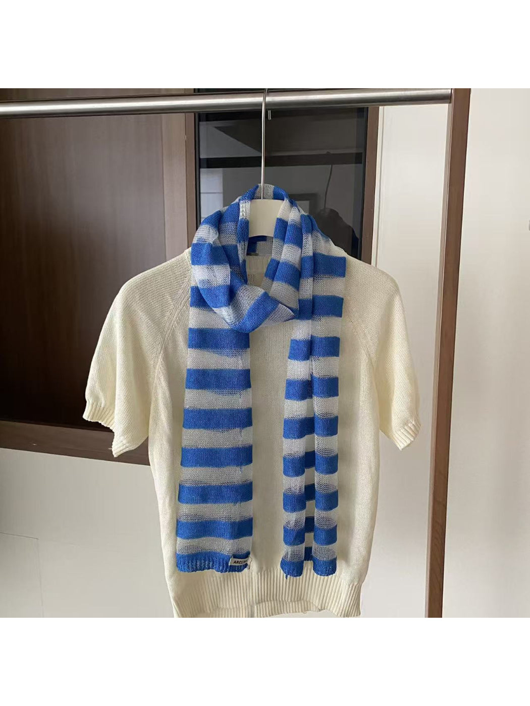 Scarvii - Soft Stripe Knit Long Scarf