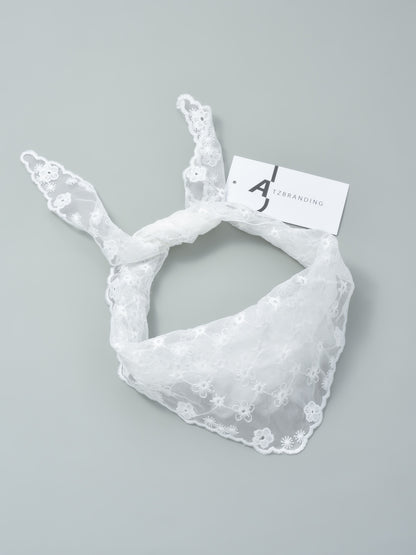 White Lace Vintage Floral Headband
