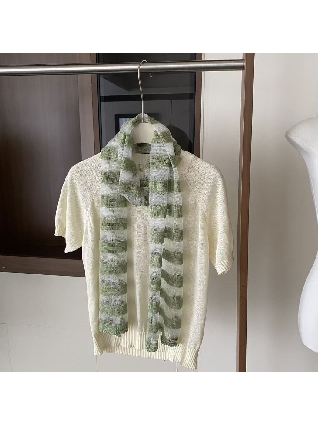 Scarvii - Soft Stripe Knit Long Scarf