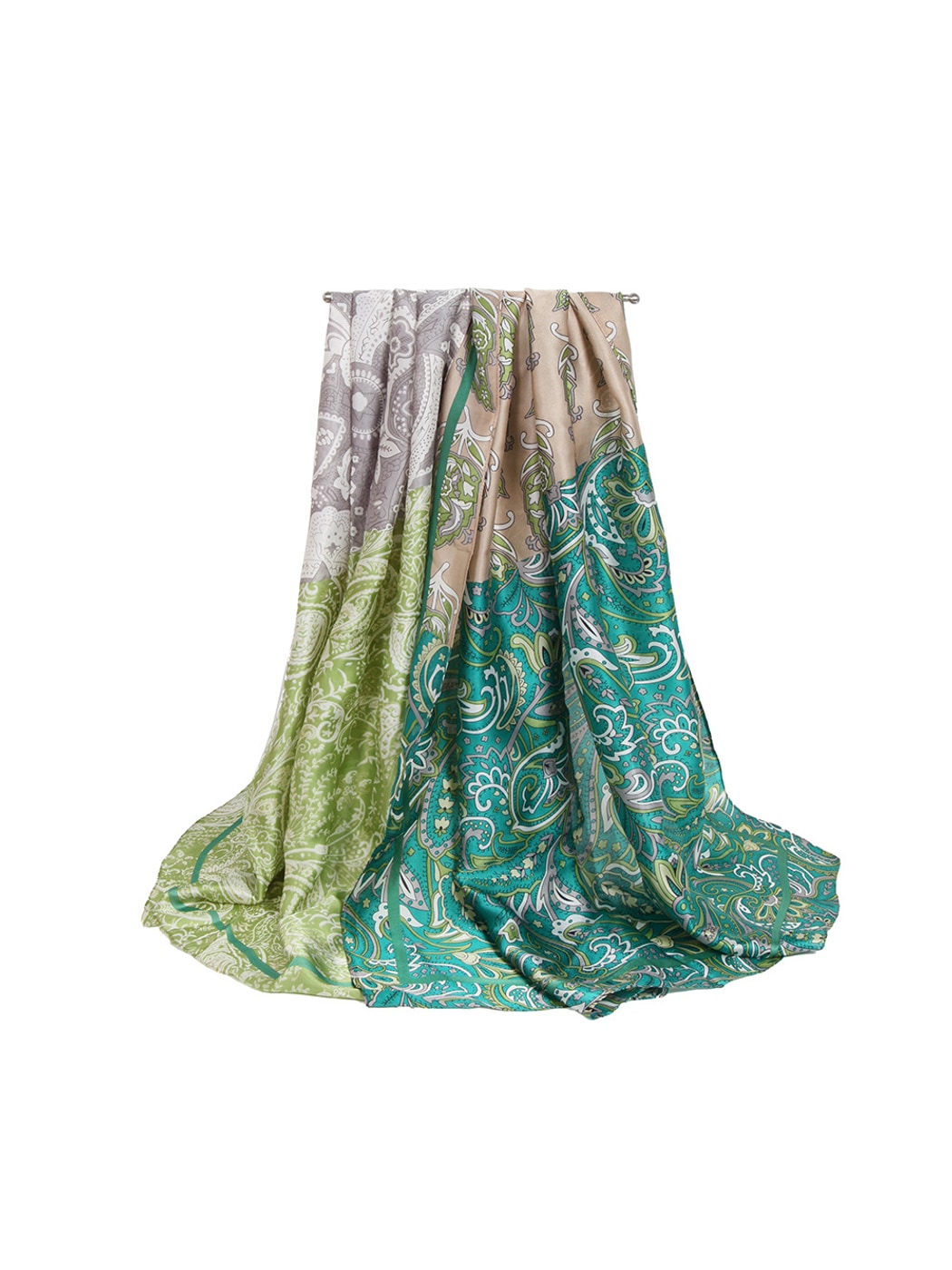 Scarvii - Multi-colored Smooth Finish Paisley Scarf