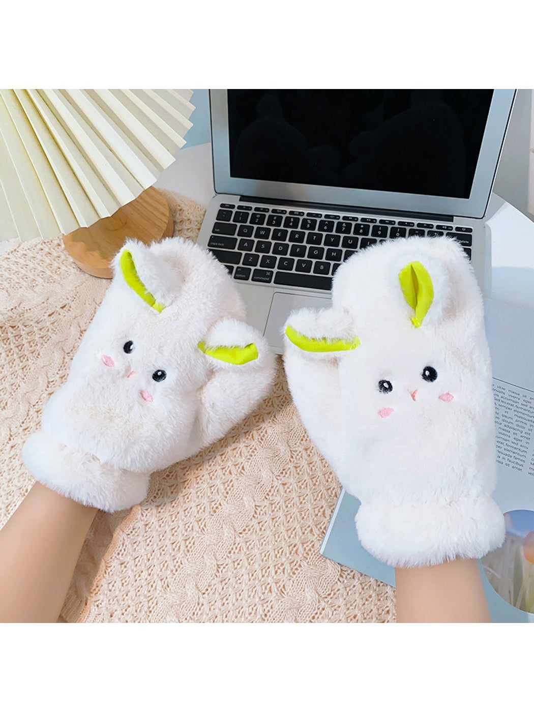 Gloving - Soft Plush Bunny Face Winter Mittens