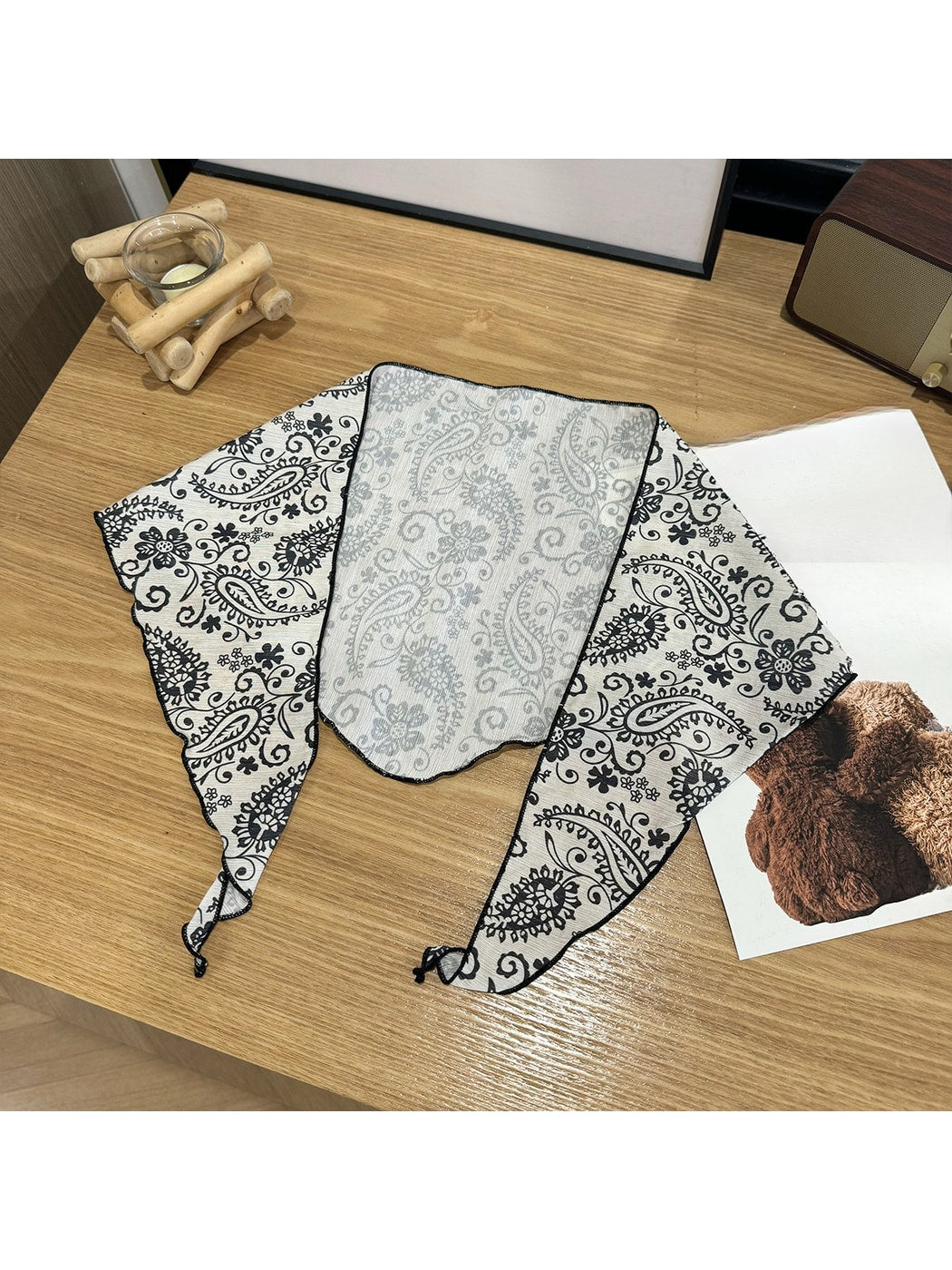 Scarvii - Paisley Floral Print Triangle Bandana