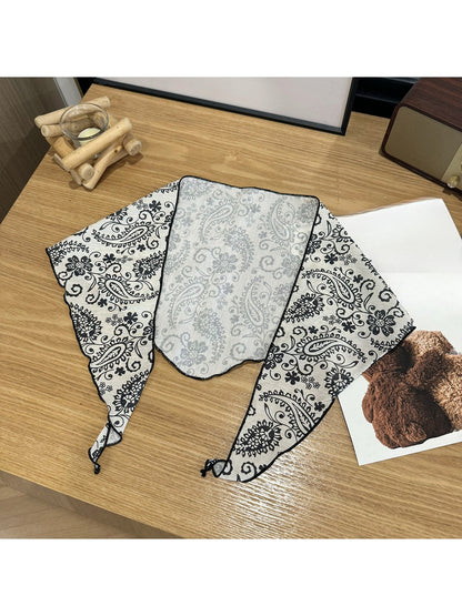 Scarvii - Paisley Floral Print Triangle Bandana
