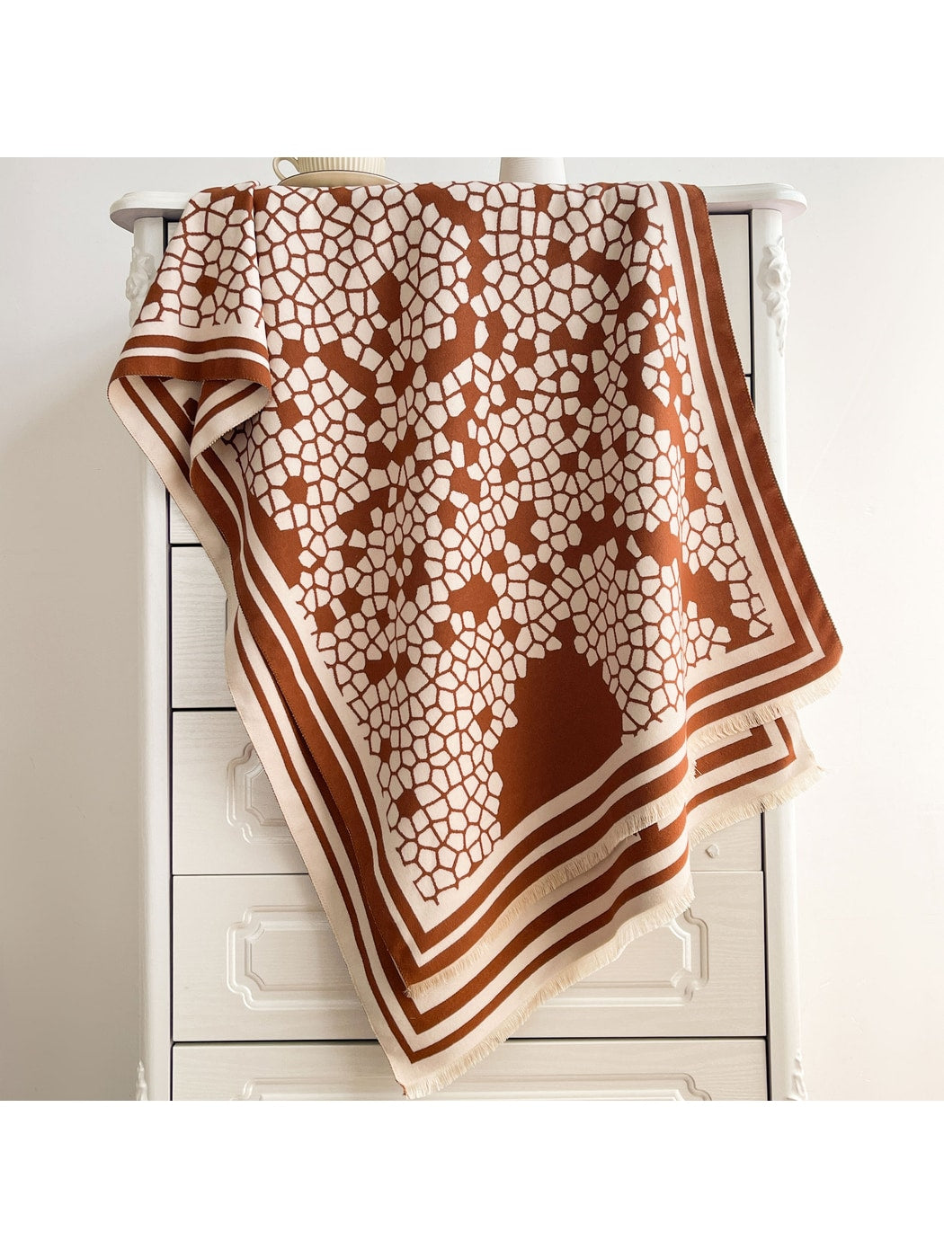 Scarvii - Mosaic Geometric Fringed Scarf