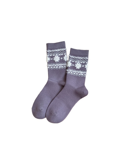 Rufia – Plush Socks with Puppy & Bow Print