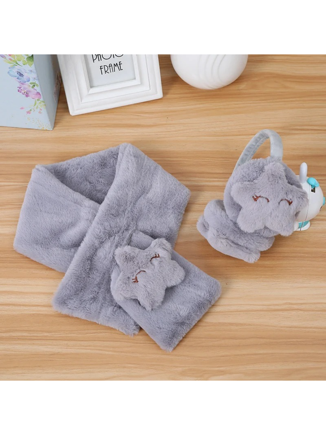 Scarvii - Plush Star Earmuffs & Scarf Set
