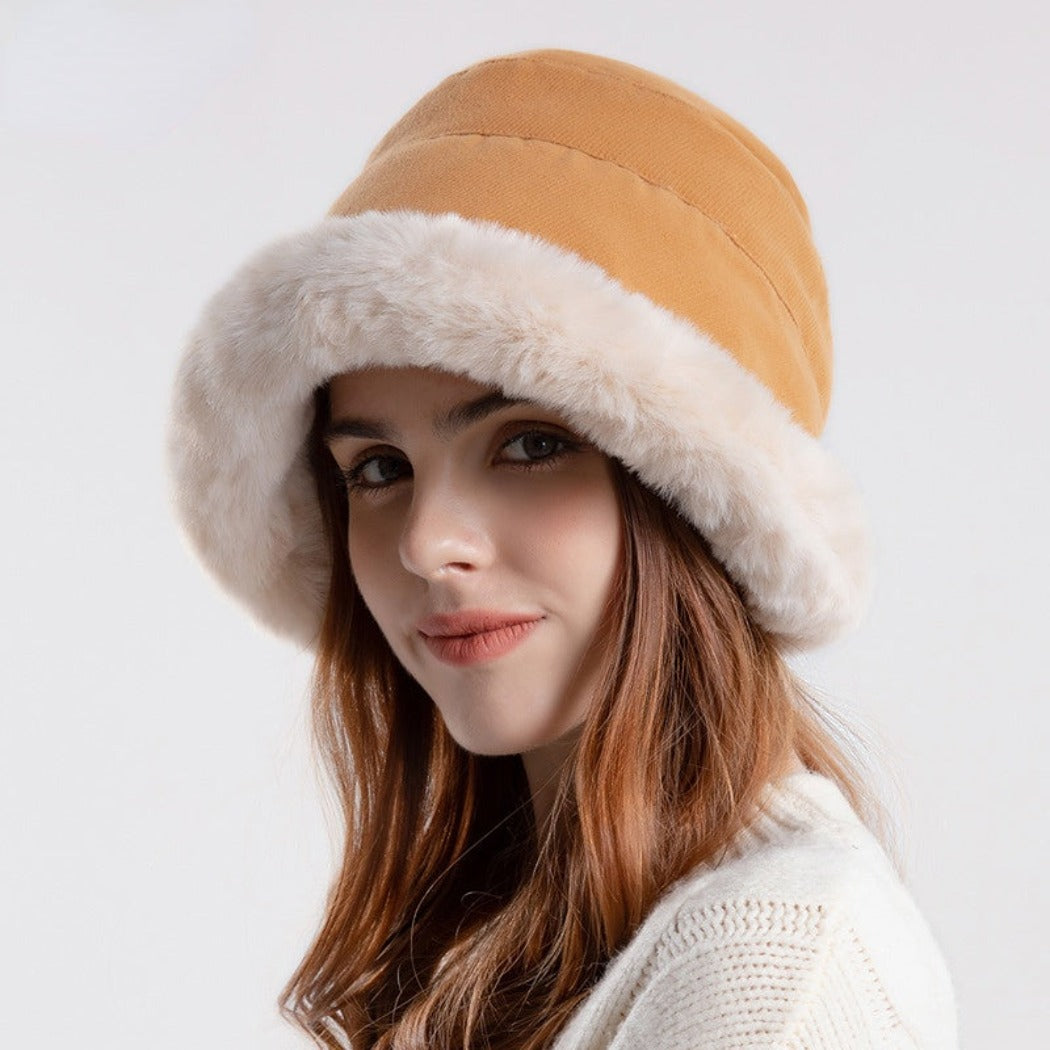 Haila - Winter Furry Bucket Hat - Red - product image