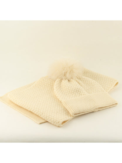 Haila - Brimless Knit Beanie and Scarf Set