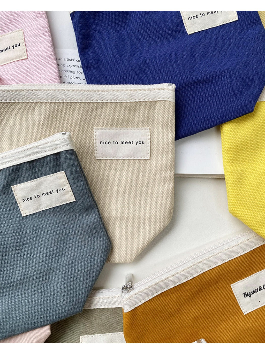Cosbai - Minimalist Small Canvas Cardholder Pouch & Coin Purse