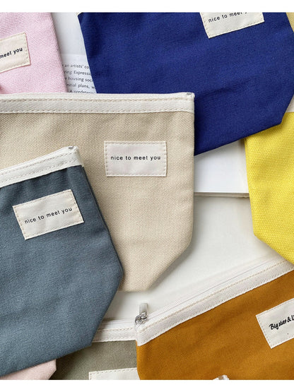 Cosbai - Minimalist Small Canvas Cardholder Pouch & Coin Purse