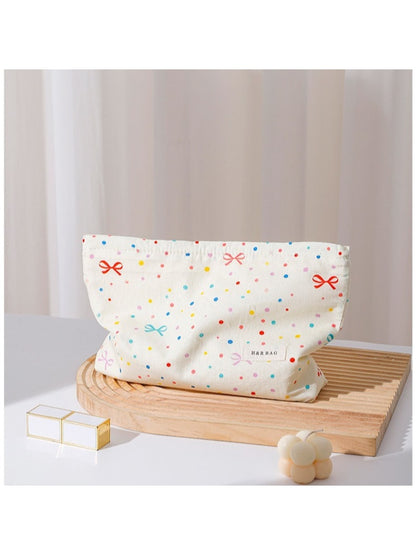Cosbai - Sweet Style Bow Print Makeup Storage Bag