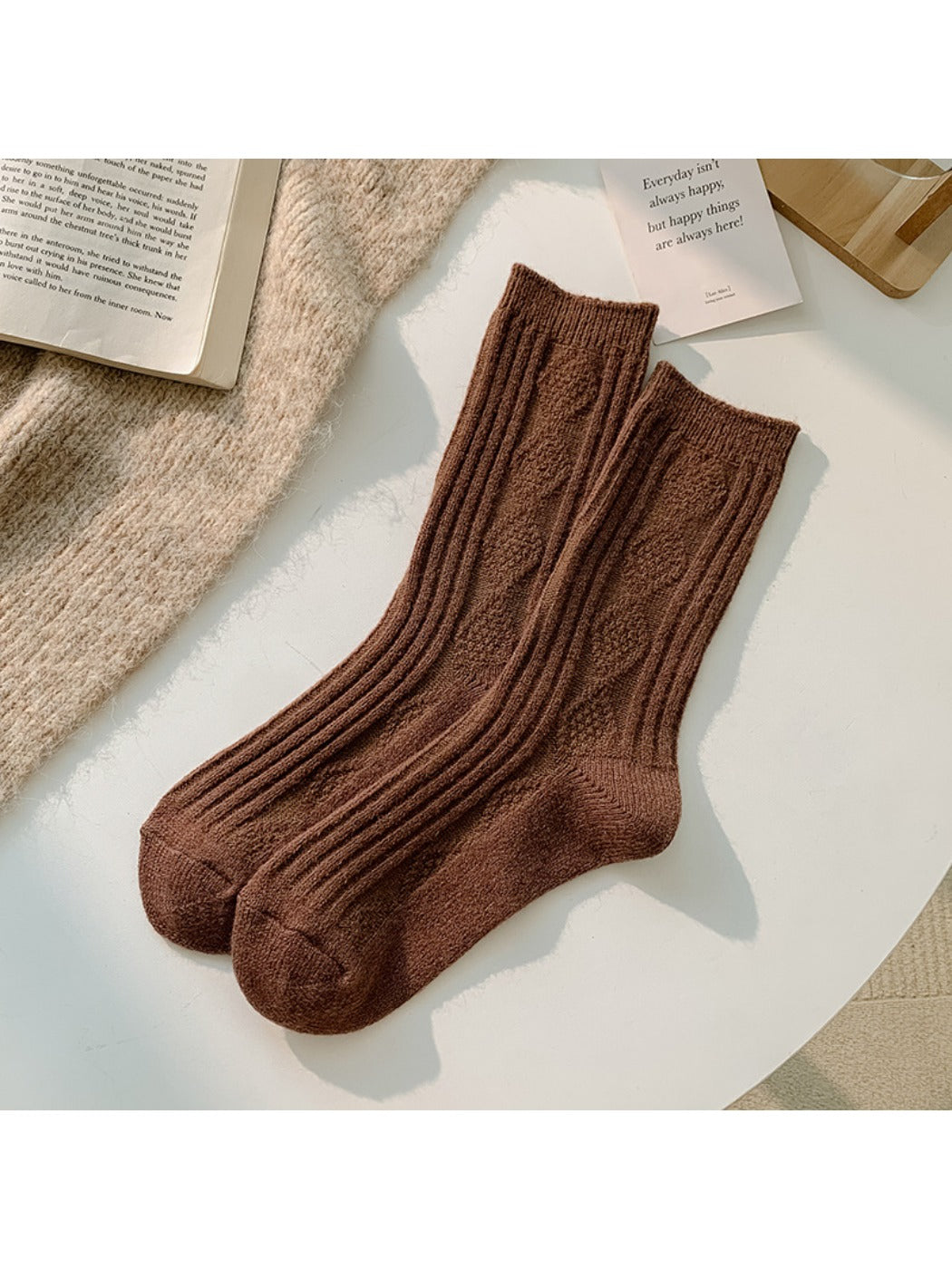 Rufia - Solid Color Mid-Calf Socks