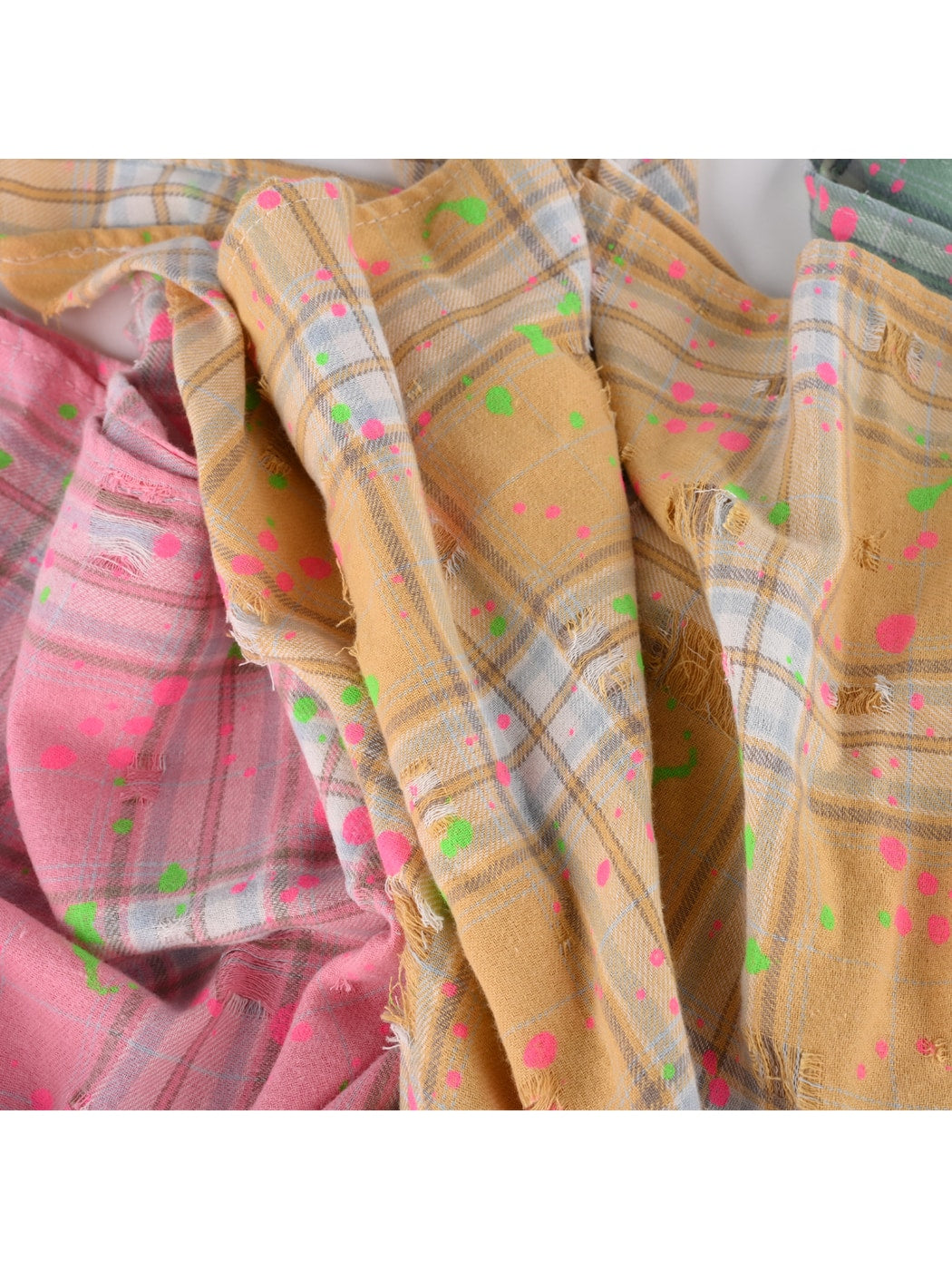 Haila - Graffiti Style Plaid Pattern Headscarf Cap