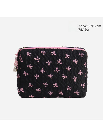 Cosbai - Bow Detail Bucket and Pouch Storage Bag