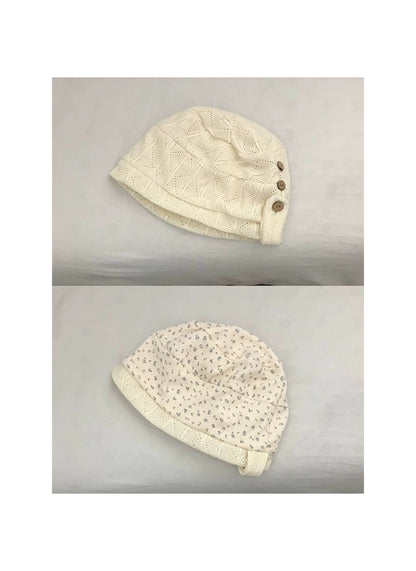 Haila - Ditsy Floral Contrast Trim Slouchy Beanie