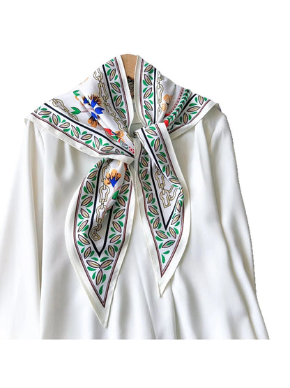 Scarvii Floral Chain Print Triangle Scarf